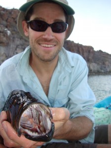 Rob caught a toothy fish.