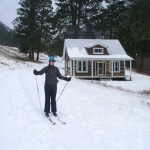 Me skiing from Hogback Cabin