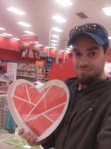 rob with a valentine heart