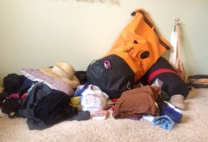 brianna's pile and travel backpack - sailing on the horizon line