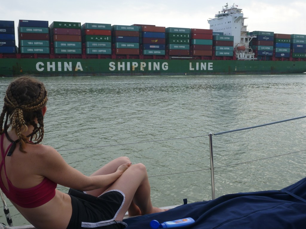 panama canal transit on a yacht - sailboat blog - on the horizon line