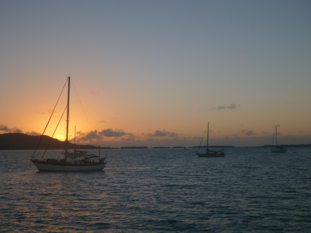 sailboats at sunset south pacific travel 