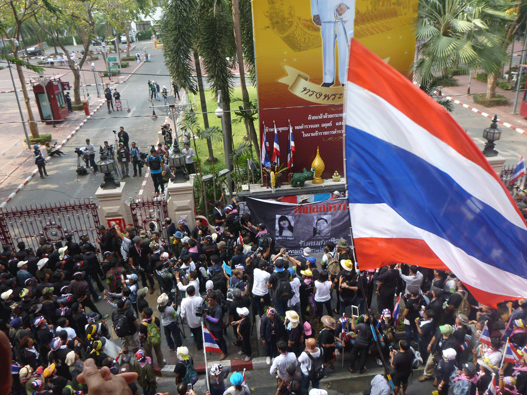 bright lights and big city - protests in bangkok thailand