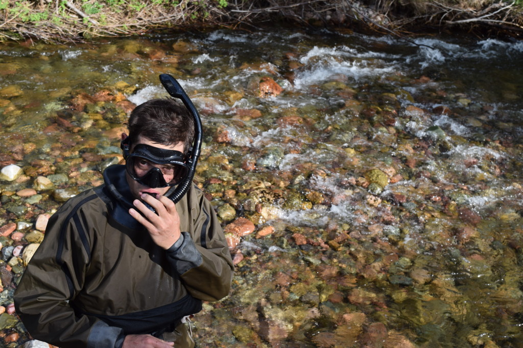 rob roberts prepping to stare down some fish under a montana river